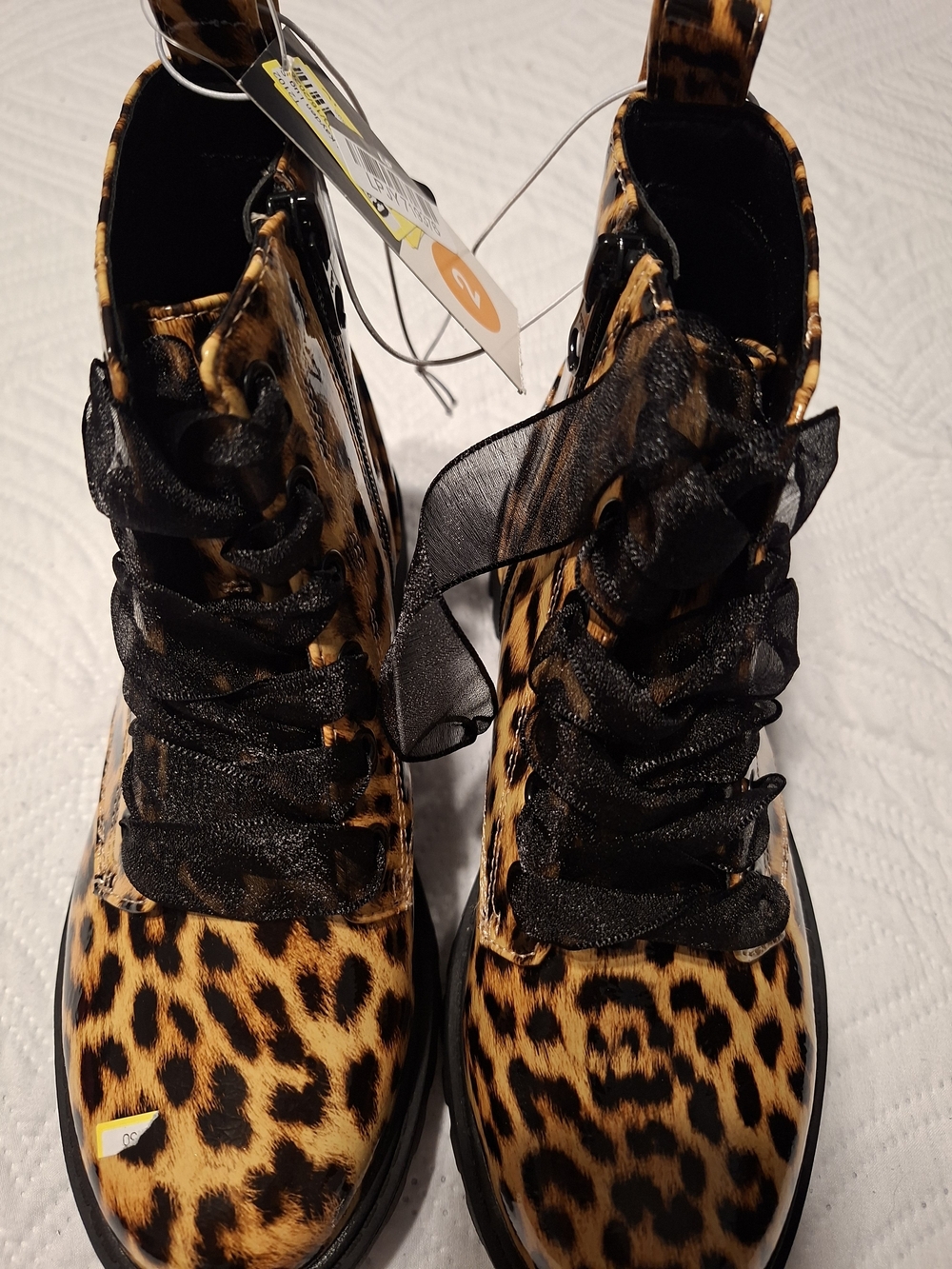 Cat & Jack Size 2 Leopard, Sheer Laces/ Zipper (S0055)